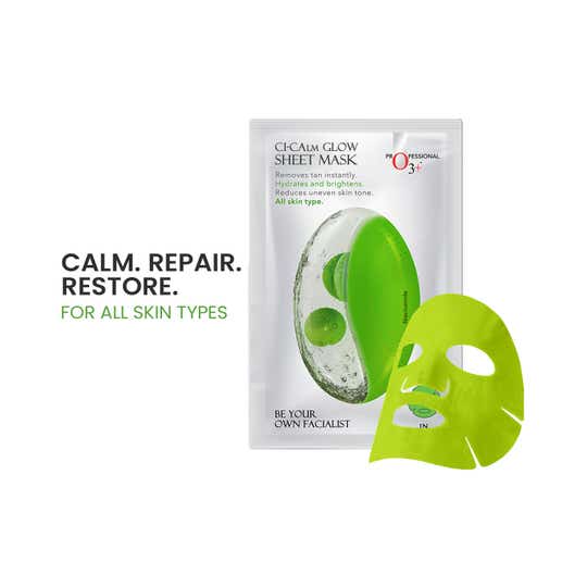 O3+ Ci-Calm Glow Sensitive Skin Sheet Mask with Ceramide for Barrier Repair & Anti Redness (30 g)