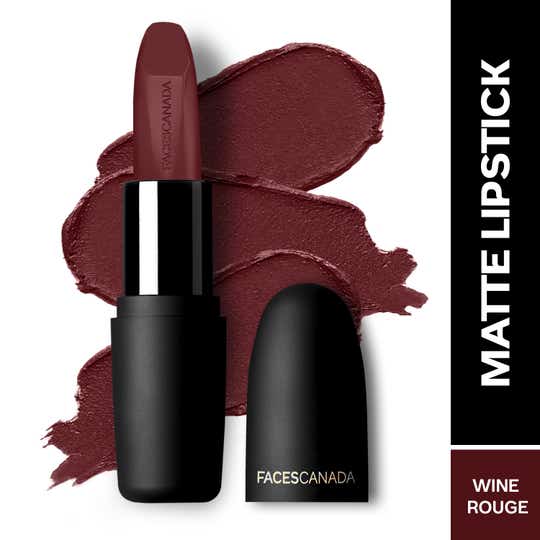 Faces Canada Weightless Matte Lipstick, Pigmented and Hydrated Lips - Wine Rouge 30 (4.5 g)