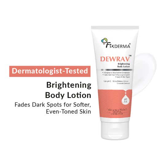 Fixderma Dewrav Brightening Body Lotion with Ceramide Lotion for Hyperpigmentation (200ml)