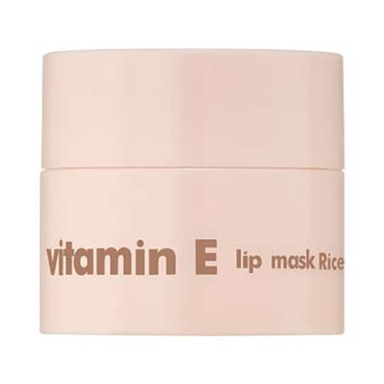 The Face Shop Vitamin E Korean Soothing Rice Lip Mask with Shea Butter for Soft, Hydrated Lips (5 g)