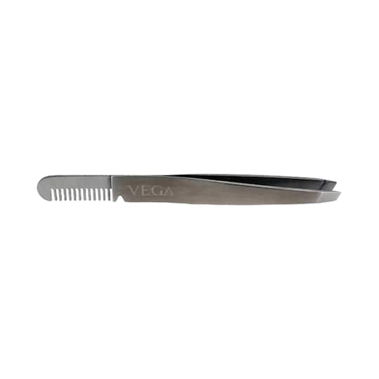 Vega 2 in 1 Brow Groomer and Tweezer, (TWE-01)