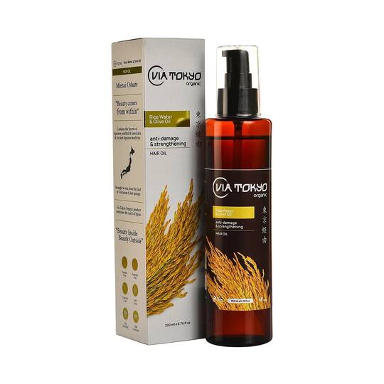 Via Tokyo Organic Rice Water & Olive Oil Hair Oil (200ml)