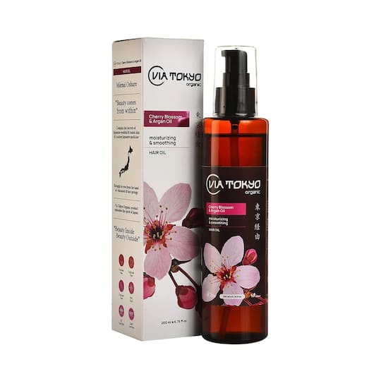 Via Tokyo Organic Cherry Blossom & Argan Oil Hair Oil (200ml)
