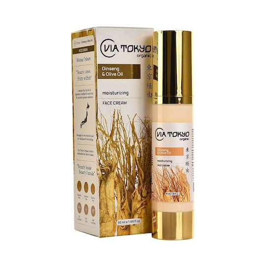 Via Tokyo Organic Ginseng & Olive Oil Moisturizing Face Cream (50ml)