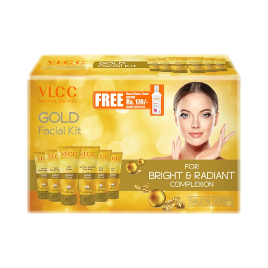 VLCC Gold Premium Facial Kit with FREE Rose Water Toner (400g)
