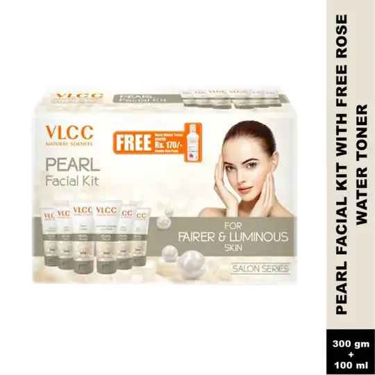 VLCC Pearl Premium Facial Kit with FREE Rose Water Toner (400g)