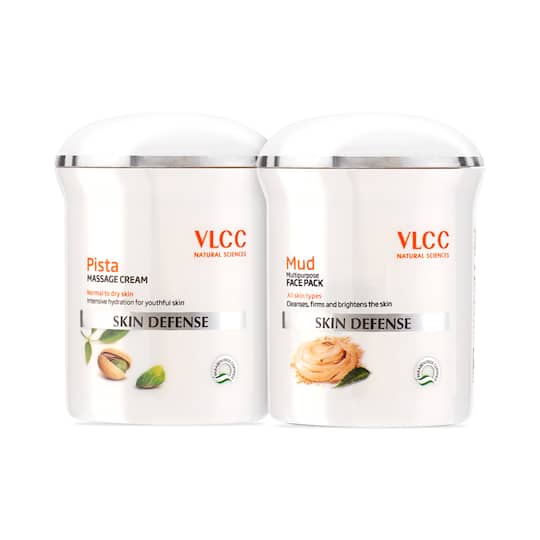 VLCC Pista Massage Cream & Mud Face Pack Combo