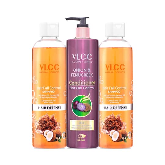 VLCC Hair Fall Control Shampoo & Onion & Fenugreek Conditioner Combo