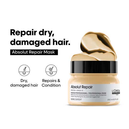 L'OREAL PROFESSIONNEL Absolut Repair Mask For Dry and Damaged Hair with Protein & Omega 9 (250 ml)