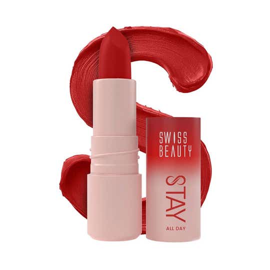 Swiss Beauty Stay All Day Lipstick with Vitamin E & Shea Butter - 11 Choosy (4 g)