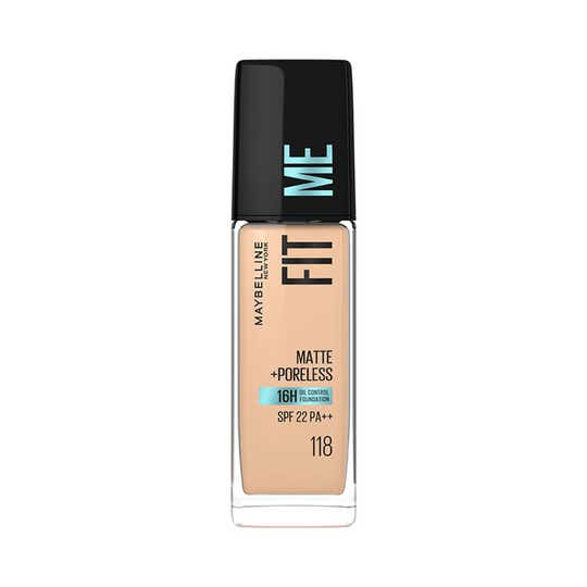 Maybelline New York Fit Me Matte + Poreless Liquid Foundation SPF 22 - 118 Light Beige (30ml)