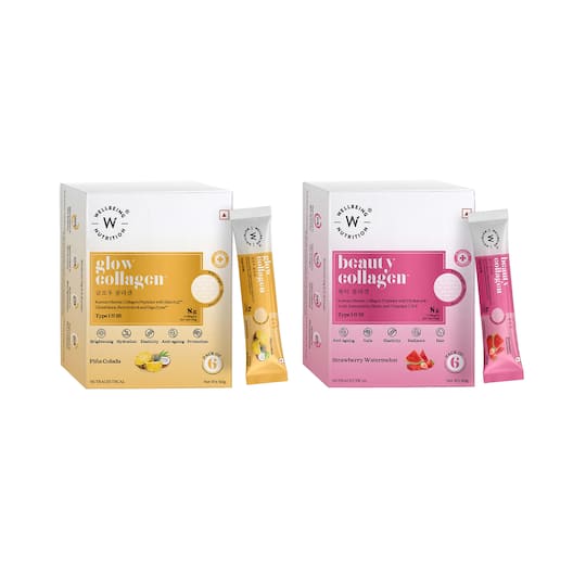 Wellbeing Nutrition Combo Glow Korean Marine and Beauty Korean Marine Collagen (12 Sachet)