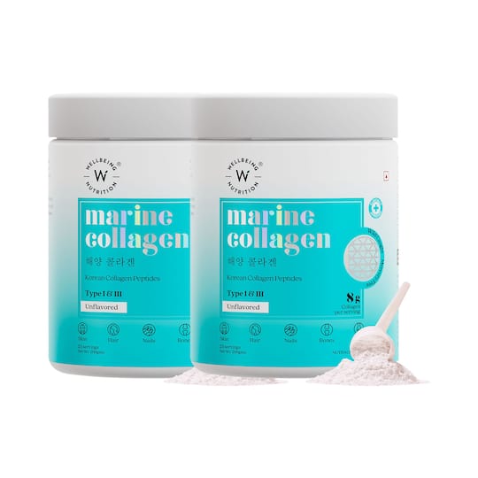Wellbeing Nutrition Marine Collagen Peptides Combo - Unflavored (200 g) (Pack of 2)