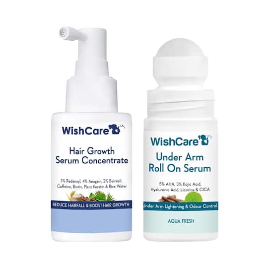 WishCare Hair Growth Serum + Under Arm Roll On Combo (30 ml + 50 ml)