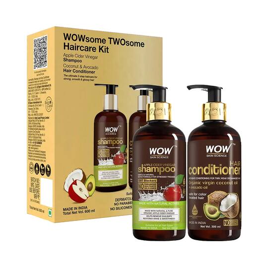 WOW SKIN SCIENCE Apple Cider Vinegar Shampoo + Hair Conditioner (2Pcs)