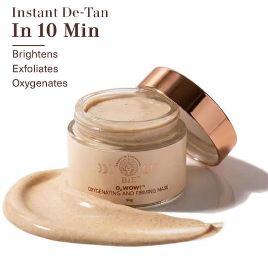 BiE O2WOW! Face Mask for Daily Tan Removal, Reduces Dark Spots & Pigmentation (50 g)