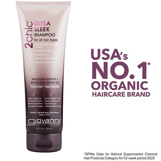 Giovanni Organic 2Chic Brazilian Keratin & Argan Oil Shampoo (250ml)