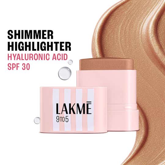 Lakme 9to5 Hya Beach Edit SPF Highlighter, Creamy Texture, Blends easily - Golden Getaway, (8.6 g)