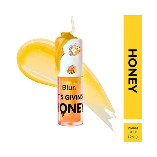 Blur India It's Giving Honey Tinted Lip Oil with Free Stickers - Honey Gold (2 ml)