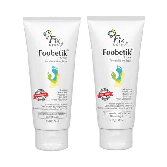 Fixderma Foobetik Foot Cream for Cracked Feet Heel Repair and Calloused (2 pcs)