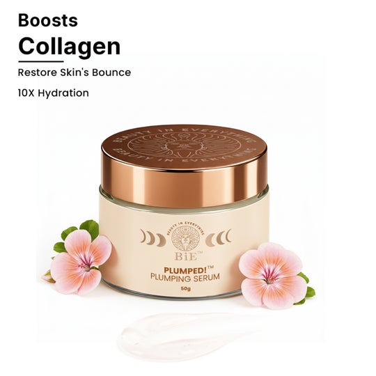 BiE Plumped! Plumping Serum with Collagen, Stem Cells & Geranium Oil for Hydrated, Smooth Skin (50g)