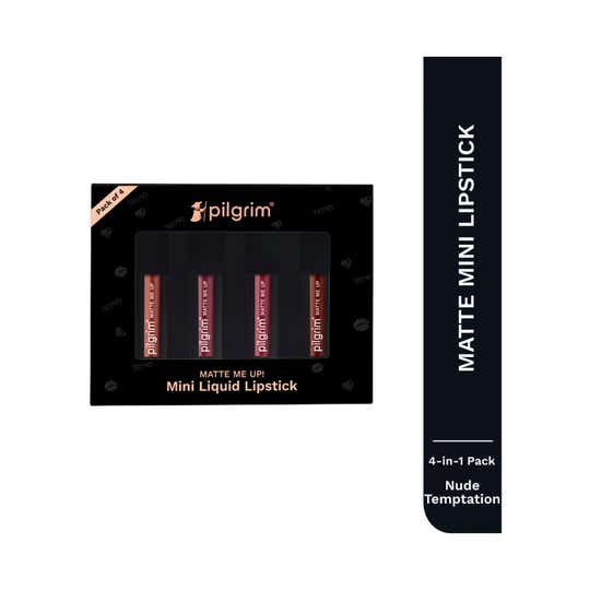 Pilgrim Matte Me Up! Mini 4 In 1 Liquid Lipstick - Nude Temptation (4 pcs)