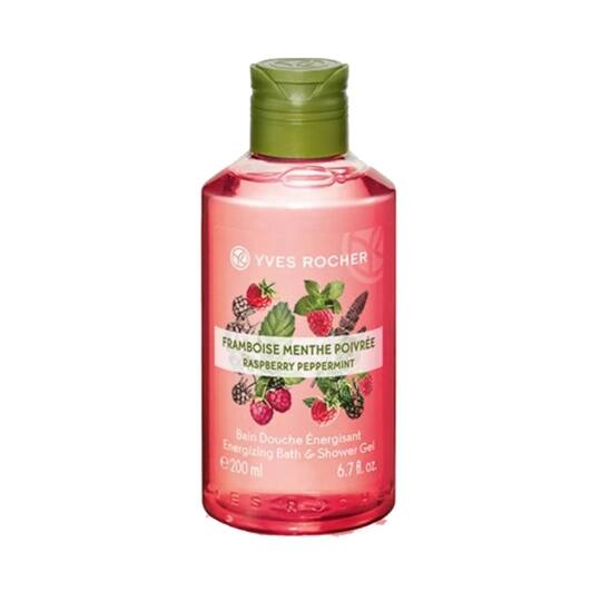 Yves Rocher Energizing Bath and Shower Gel Raspberry Peppermint (200ml)