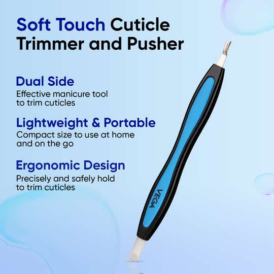 VEGA Soft Touch Cuticle Trimmer & Cuticle Pusher for Manicure & Pedicure for Men & Women (CTP-01N)