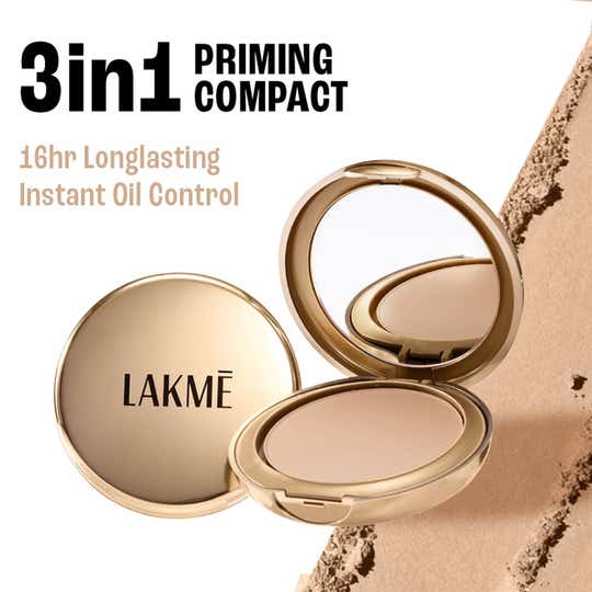 Lakme Powerplay Priming Powder Foundation 3-in-1 Lasting Matte Dry-Oily Skin - Rose Silk (9 g)