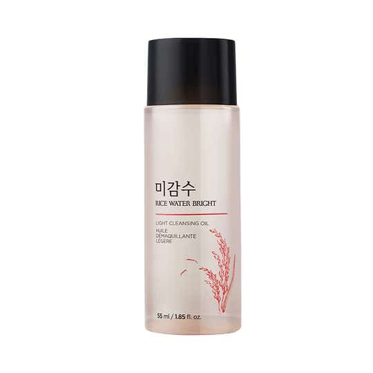 The Face Shop Rice Water Bright Light Cleansing Oil - Korean Makeup Remover for heavy makeup (55ml)