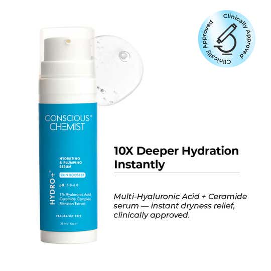 Conscious Chemist 1% Hyaluronic Acid Serum For Hydrating & Plumping Skin with Ceramides (30ml)