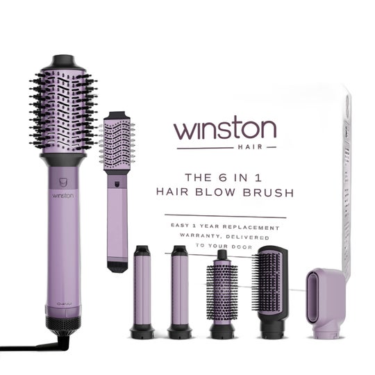 Winston 6 in 1 Hair Blow Brush Multi Styler - Purple