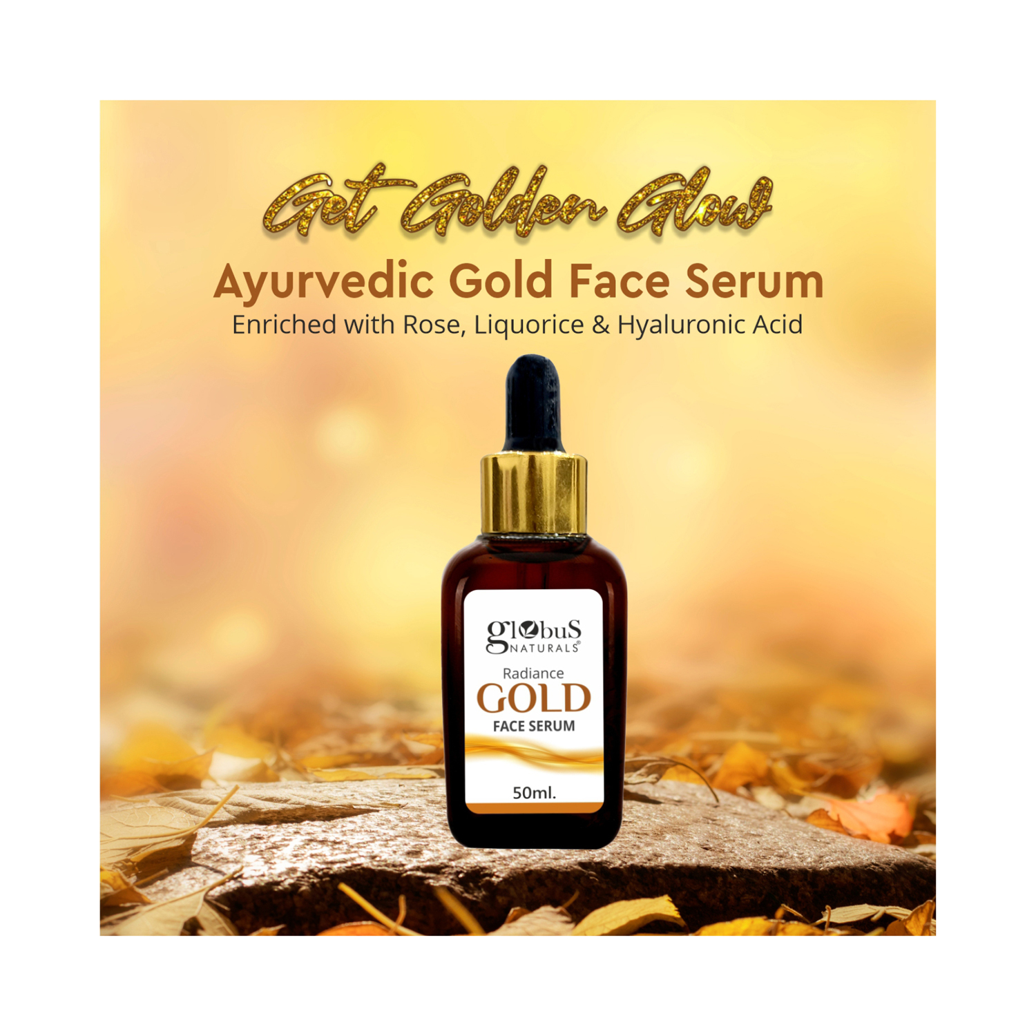 Globus Naturals Gold Radiance Anti Ageing & Brightening Face Serum (50ml)