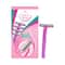 VI-JOHN Feather Touch Twin Blade Shaving Razors with Lubricating Aloe Vera Strip - Pink (5 Pcs)