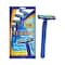 VI-JOHN Master Stroke Ultra Strip Twin Blade Disposable Razor with Aloe Vera For Men - Blue (5Pcs)