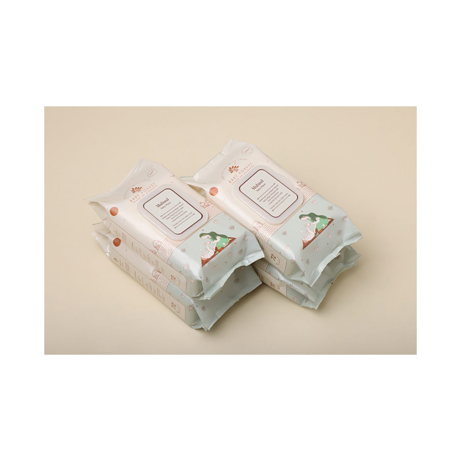 Baby Forest Mulmul Baby Wipes - (4 pcs)