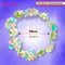 Majestique Multicolor Pastel Floral Hair Tiara Crown with Pearls