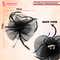 Majestique Elegant Fascinator Hat with Mesh Veil and Feather - Black