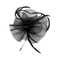 Majestique Elegant Fascinator Hat with Mesh Veil and Feather - Black