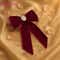 Majestique Velvet Hair Bow with Antique Brooch - Wine Red
