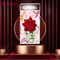 Majestique Red Rose and White Buds Hair Clip with Alligator Clip - Red
