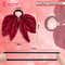 Majestique Satin Bow Hair Tie with Metal Clip - Red