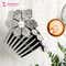 Majestique Rhinestone Flower Juda Hair Comb - Black