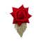 Majestique Red Rose Hair Clip with Golden Stone Tassels -Red