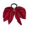 Majestique Satin Bow Hair Tie with Metal Clip - Red