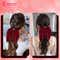 Majestique Satin Bow Hair Tie with Metal Clip - Red