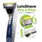 LetsShave Pro 6 Plus Shaving Razor For Men - Black, Grey