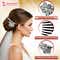 Majestique Rhinestone Flower Juda Hair Comb - Black