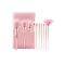 Allure Pink Diamond Crystal Makeup Brush with Pouch - (10Pcs)