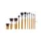 Bronson Professional Bamboo Makeup Brush Set with Storage Pouch (11Pcs)